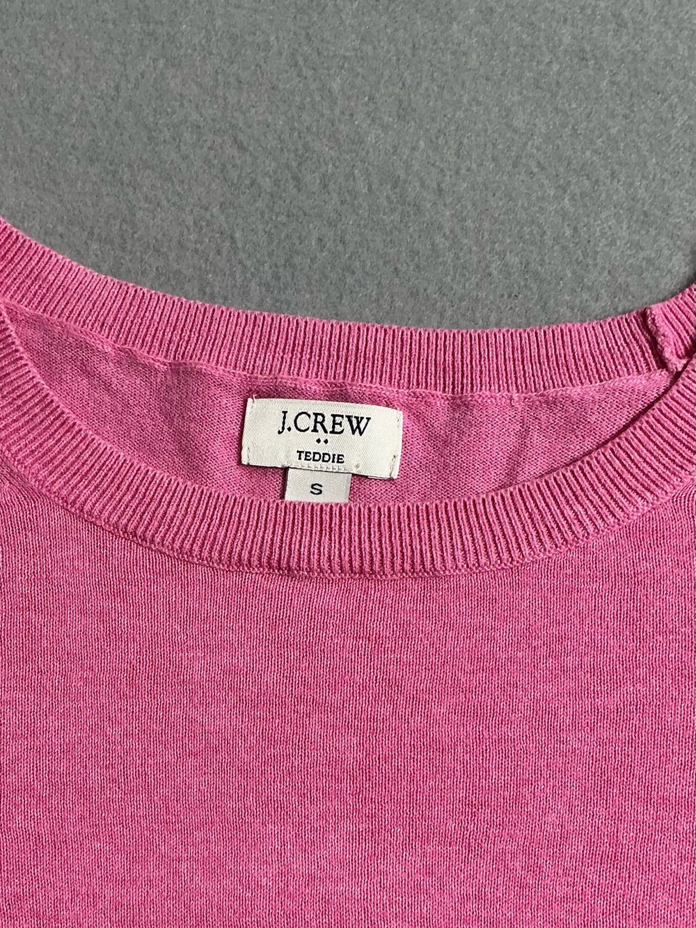 J.Crew Teddie Light Pink 100% Cotton Crewneck Sweater Women’s Small - Picture 7 of 9